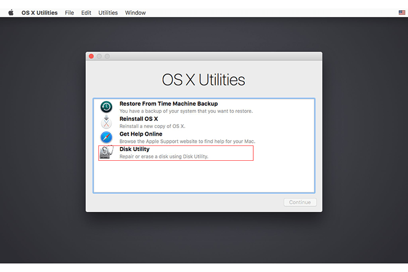 Disk Utility - OS X Utilities