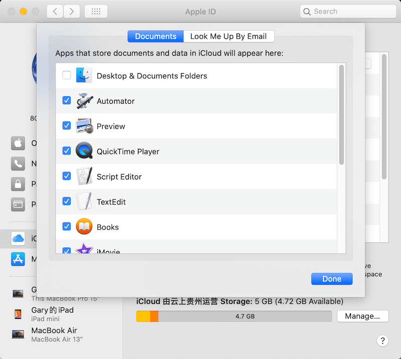 iCloud Options